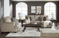 Ashley Stonemeade Sofa Chaise, Chair, and Ottoman, Taupe