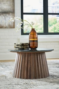 Ashley Ceilby Accent Coffee Table, Black/Brown