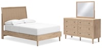 Ashley Cielden Full Panel Bed with Mirrored Dresser, Two-tone