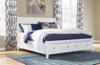 Ashley Trulani King Sleigh Storage Bed, White