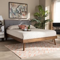 Ashley Alke Mid-Century Upholstered Platform Bed, Gray