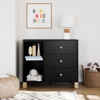 Ashley Storkcraft California 3 Drawer Combo Dresser, Black/Driftwood