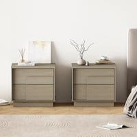 Ashley Manhattan Comfort Horizon 22" 2 Drawer Nightstand (Set of 2), White Washed Oak