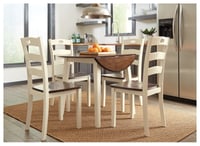 Ashley Woodanville Dining Table and 4 Chairs, Cream/Brown
