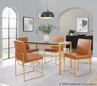 Ashley LumiSource Fuji Dining Chair (Set of 2), Camel/Gold