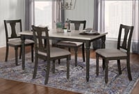 Ashley Linon Wesley Dining Table and 4 Chairs Set, Gray