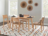 Ashley Linon Farren Dining Table and 4 Chairs, Natural