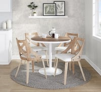 Ashley LumiSource Dakota Charlotte Dining Table and 4 Chairs, Cream/Natural