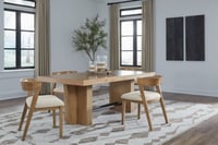Ashley Kristiland 80"-98" Extendable Dining Table and 4 Chairs, Light Brown