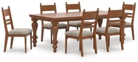 Ashley Chadworth Dining Table and 6 Chairs, Brown
