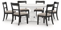 Ashley Chadworth Dining Table and 6 Chairs, White