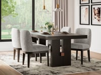Ashley Burkhaus Dining Table and 4 Chairs, Dark Brown