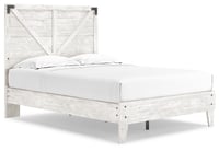 Ashley Shawburn Full Crossbuck Panel Platform Bed, White/Dark Charcoal Gray