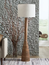 Ashley Ailsa Floor Lamp, Natural Brown