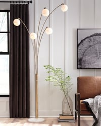 Ashley Taliya Arc Lamp, Champagne/White