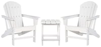 Ashley Sundown Treasure 2 Outdoor Chairs with End Table, White