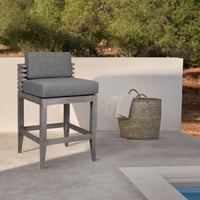 Ashley Vivid Outdoor Patio Bar Stool, Light Gray