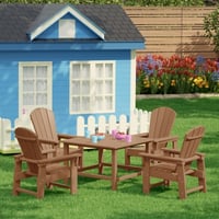 Ashley Westin Furniture Laguna Kids Outdoor Adirondack Dining Table and 4 Chairs, Teak