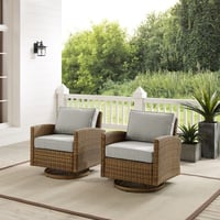 Ashley Bradenton Outdoor Swivel Rocker Chairs, Gray