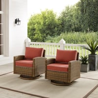 Ashley Bradenton Outdoor Swivel Rocker Chairs, Sangria