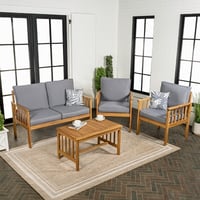 Ashley Jonathan Y Everly Outdoor Sofa and 2 Chairs with Coffee Table, Gray
