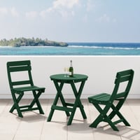 Ashley Westin Furniture Laguna Outdoor Bistro Table and 2 Chairs, Dark Green
