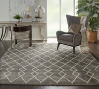 Ashley Nourison Home Martil 7'10" x 9'10" Silver Moroccan Indoor Rug