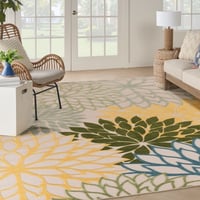 Ashley Nourison Home Splash Indoor/Outdoor 9' X 12' Dahlia Floral Area Rug, Green/Multi