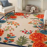 Ashley Nourison Home Splash Indoor/Outdoor 9' X 12' Rose Floral Area Rug, Multi