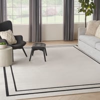 Ashley Nourison Home Indoor/Outdoor Essentials Area Rug, Ivory/Black