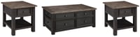 Ashley Tyler Creek Coffee Table with 2 End Tables, Grayish Brown/Black