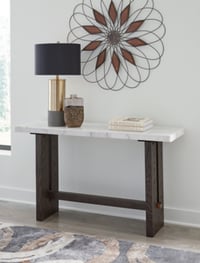 Ashley Burkhaus Sofa Table, White/Dark Brown