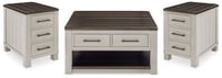 Ashley Darborn Coffee Table with 2 End Tables, Gray/Brown