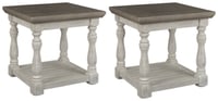 Ashley Havalance 2 End Tables, Gray/White