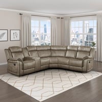 Red Barrel Studio® Brasilia 99" Modern & Contemporary 3-Piece Polished Microfiber Reclining Sectional with Left Console with 3 Integrated Recliners & Center Storage Con