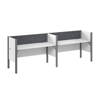 Bush Business Furniture Probiz Double Cubicle Desk For Office With Low Privacy Panels And Tackboard