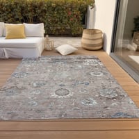 Wade Logan® Machine Washable Indoor/Outdoor Christain ACN1374 Taupe Rug