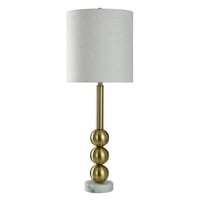 Rosdorf Park Feikje 37" Brass/White Table Lamp