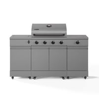 TYTUS 4 - Burner Portable 60000 BTU Gas Grill with Side Burner and Cabinet