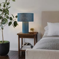 Nova of California Moonlight Table Lamp - Linen Shade, Dimmer Switch