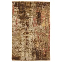 Landry & Arcari Rugs and Carpeting Mahal One-of-a-Kind 3'1" x 4'1" New Age Area Rug in Brown/Coffee/Ivory