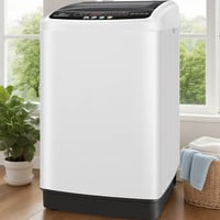 Homdox 2.8 Cu.ft. Portable Washer And Dryer, Washing Machine With Drain Pump, Safety Lock, Led Display, 10 Programs & 8 Water Levels, Glass Lid