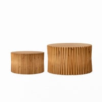GRILLO HOME Vintage Fashion Style Cylindrical Nesting Coffee Table Set(Set Of 2)