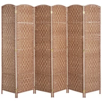Latitude Run® 6' Tall Wicker Weave 6 Panel Room Divider Privacy Screen
