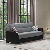 Hokku Designs Annalease 89 in. Fabric 3-Seater Twin 3-in-1 Sleeper Sofa Bed with Storage