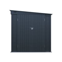 SHANRUGUOJI 6X8ft Galvanized Steel Outdoor Storage Shed With Lockable Double Doors, Metal Lean To Shed With Free Pc Light Board For Tools, Bikes & Patio Essential