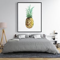 Begin Edition International Inc. Watercolor Pineapple - Framed Canvas Kitchen Decor Art