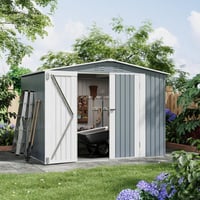 Yesurprise Outdoor Storage Shed 8x6 FT - Metal Garden Tool Shed with Lockable Double Doors, Weather-Resistant Backyard Storage for Tools, Lawn Equipment & Patio