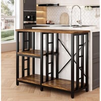 17 Stories 4-Tier Bakers Rack For Kitchens With Storage, Mini Fridge Stand, Microwave Oven Stand Table