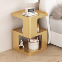 Orren Ellis Metal Small Nightstands, Modern Side Table With 3 Tiers Storage, End Table For Couch, Living Room Bedroom, Bedside Tables No Assembly Required
